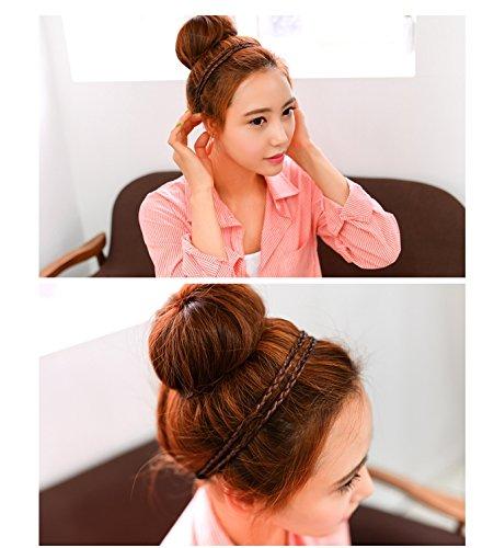 Hairpiece Hairpiece 2 lines braiding hair Ring band for Girl, #black, Korean style, Kpop style, Korean Hair style