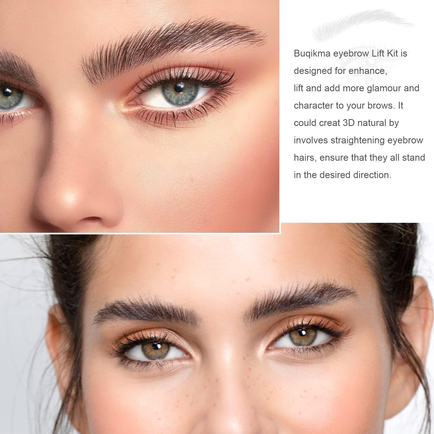 Buqikma Eyebrow Lamination Kit Buqikma Brow Lamination Kit Professional Brow Lift Kit Eyebrows Lift Styling Kit for DIY and Salon Suitable for Fuller and Messy Eyebrows(with plastic film)