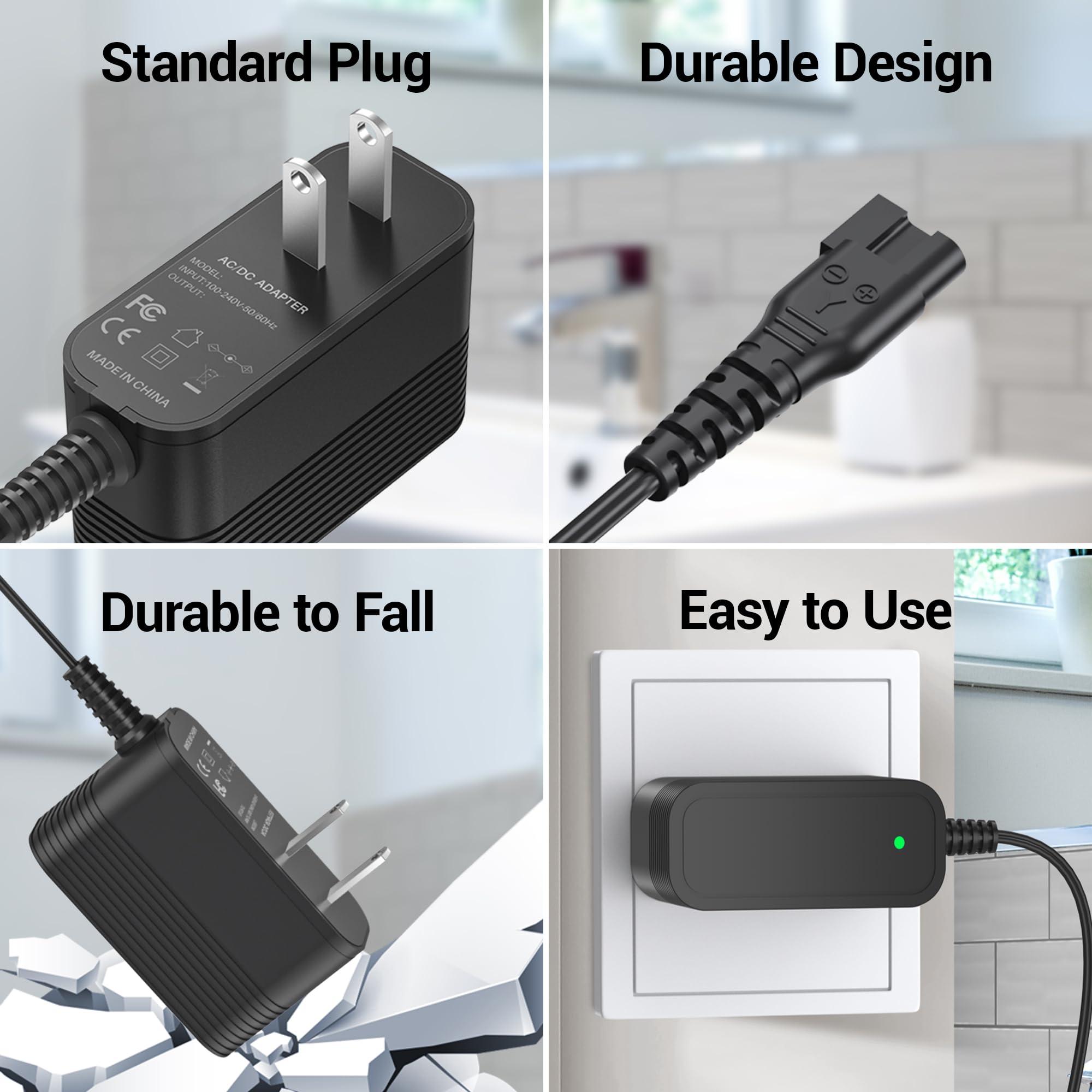 XHUCHINMAL 1.9V Charger for Panasonic Beard Hair Trimmer ER-GB80 ER-GB70 ER-GB60 ER-GK80-S Power Cord for Panasonic Trimmer RE9-45 RE9-52 RE9-70 RE9-86 RE9-46 RE9-49 RE9-76 RE9-52 RC3-27 RC3-32 1.4A AC Adapter