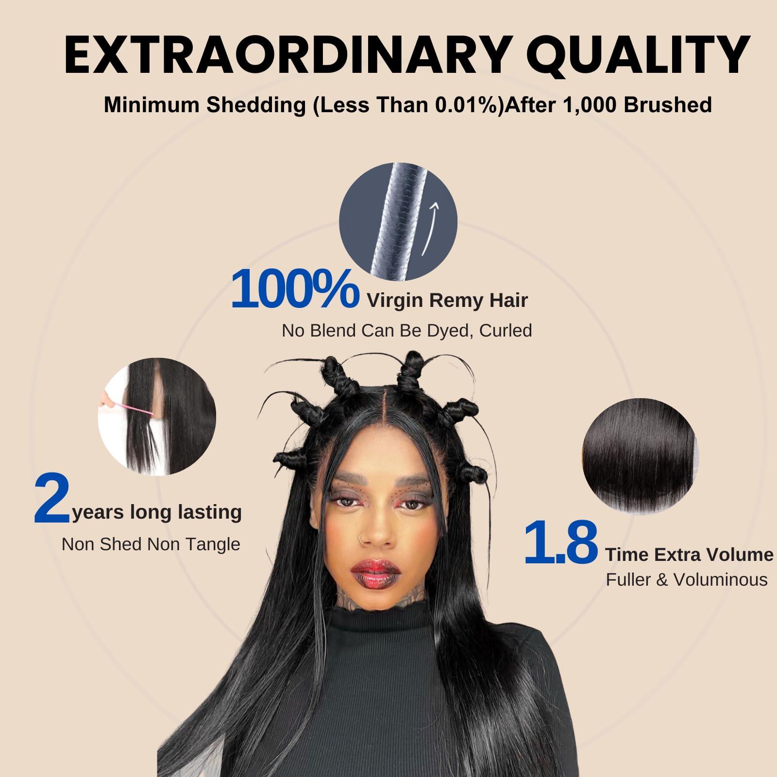 HERMOUS HERMOUS Full Lace Human Hair Wigs HD Transparent Lace Pre Plucked Handmade Whole Head Part Anywhere Lace Wig 180% Density Straight 12A Brazilian Virgin Remy Hair 12 Inch Natural Black