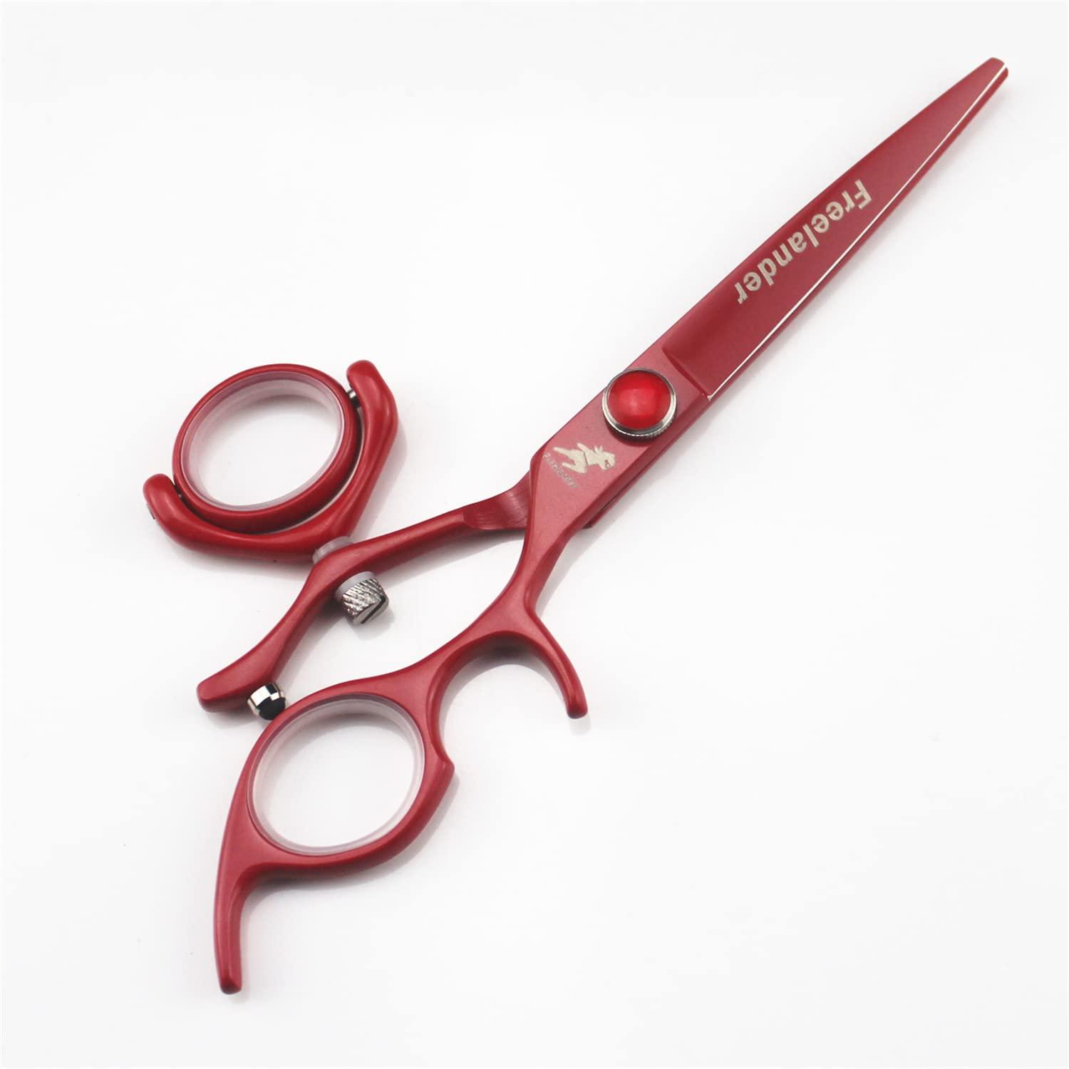 AVCITY 6.0 Inch Barber Salon Hairdressing Shears Hair Cutting Scissor Set, Red Turn Hair Cutting Scissors Setprofessional Barber Shears Kit Tools, Sharp And Durable, for Men/Women/Kids/Salon & Home
