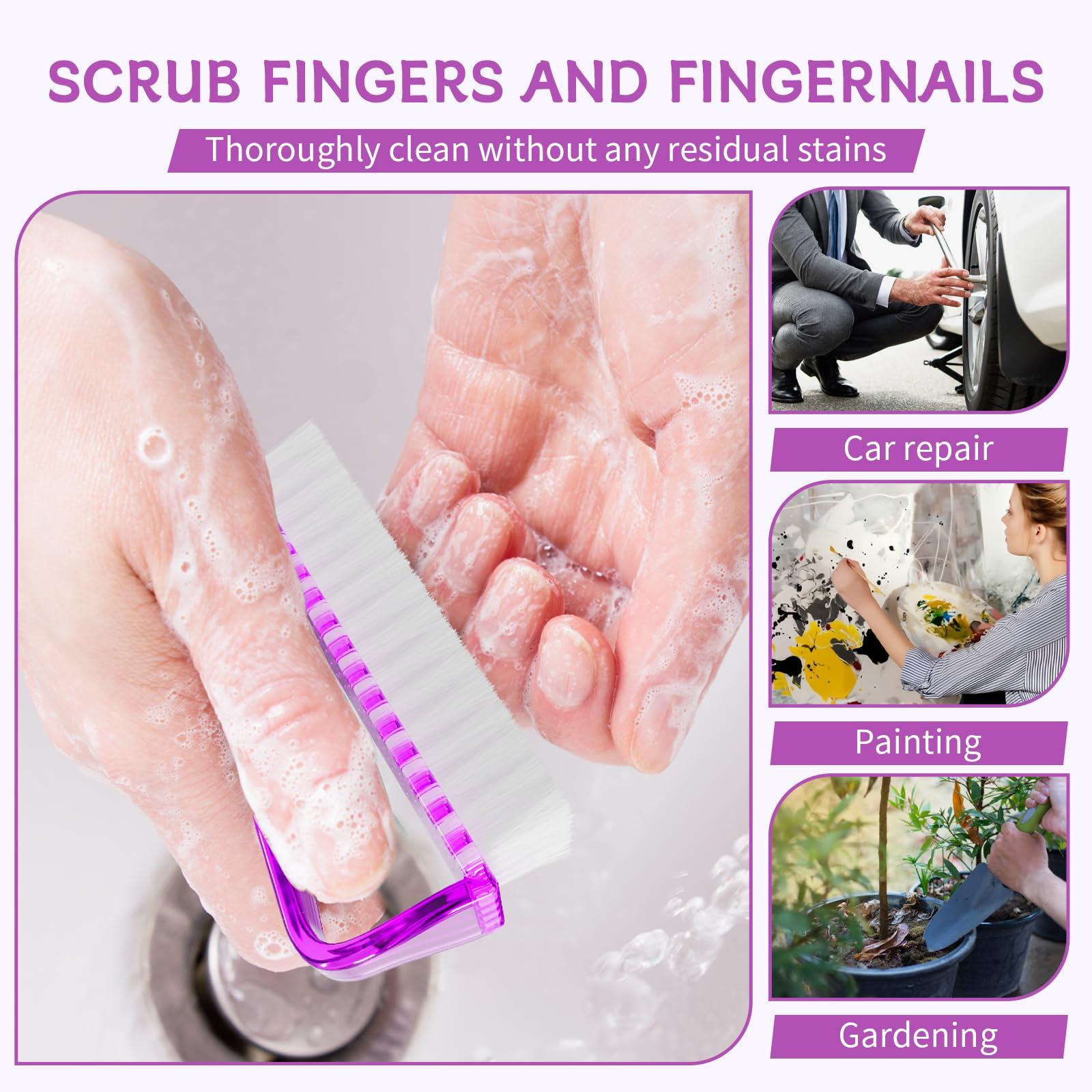 SQULIGT SQULIGT 8Pcs Nail Brushes for Cleaning Fingernails, Handle Grip Nail Scrubber Brush, Manicure Tools Scrub Brushes Kit, Toenail Brush To Clean Under Nails Pedicure Foot Small Brush Women Men (4 Colors)