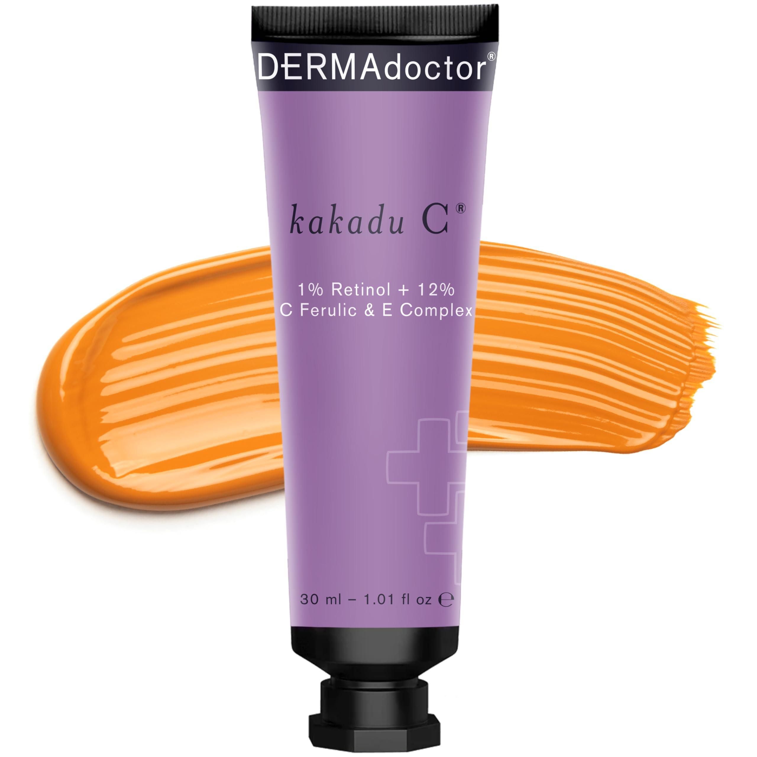 DERMAdoctor DERMAdoctor Kakadu C Dermatologist Formulated 1% Retinol Cream + Vitamin C, E Ferulic Complex, Anti Aging Face Cream to Brighten, Smooth and Firm. Hyperpigmentation Treatment for Face - 1.01 fl oz