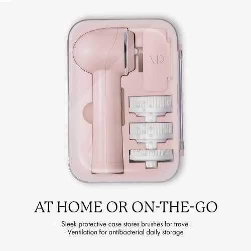 Vanity Planet Vanity Planet Raedia 2.0 Facial Cleansing Brush, 4 Interchangeable Brush Heads, Pink - Daily Cleansing Face Exfoliator for Glowing & Acne Prone Skin - Lightweight Silicone Water-Resistant Body Brush