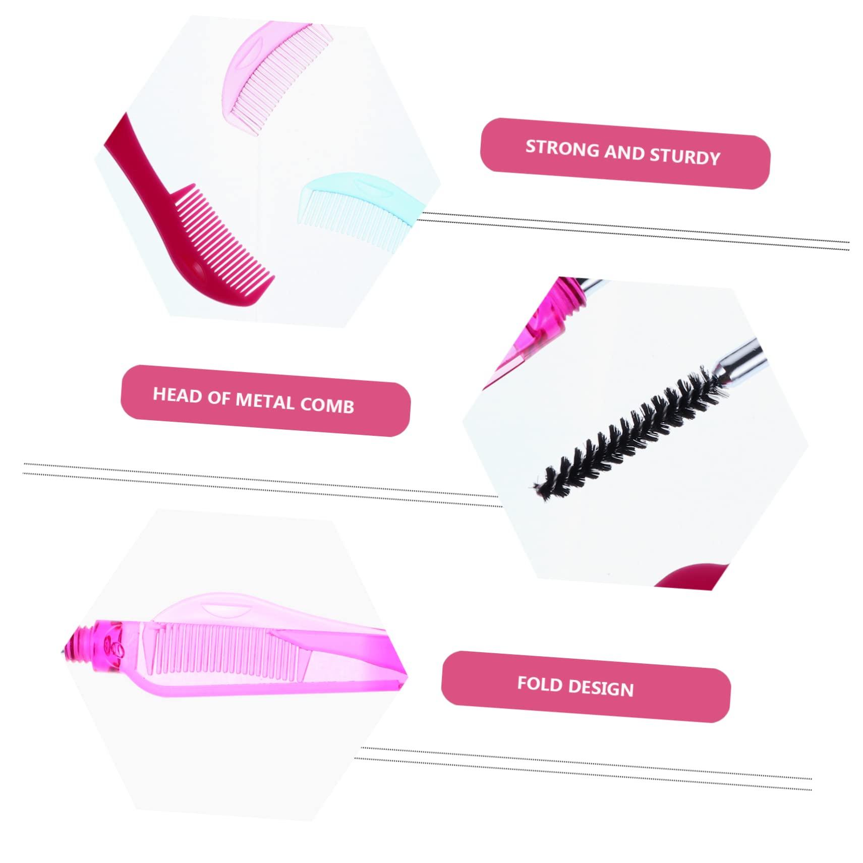 NOLITOY NOLITOY 18 Pcs Collapsible Eyelash Comb Eyebrow and Eyelash Makeup Tool Eye Mascara Brow Lamination Comb Eyelash Mascara Eye Spoolie Brush Brow Comb Makeup Brush Folding Lash Comb Plastic