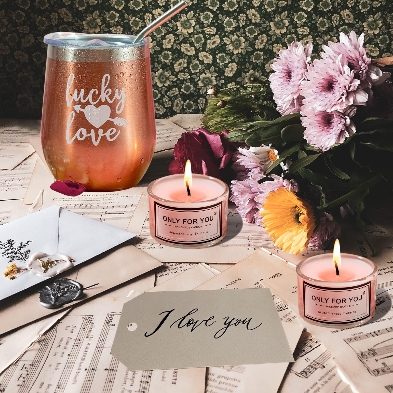 WOZUTUNT Valentine Gifts For Women Best Friend, Pink Relaxing Spa Gift Box Basket For Her, Unique Gifts for Women Mom Sisters Wife Girlfriend Who Have Everything, Happy Birthday Tumbler Bath Gift Boxes Set