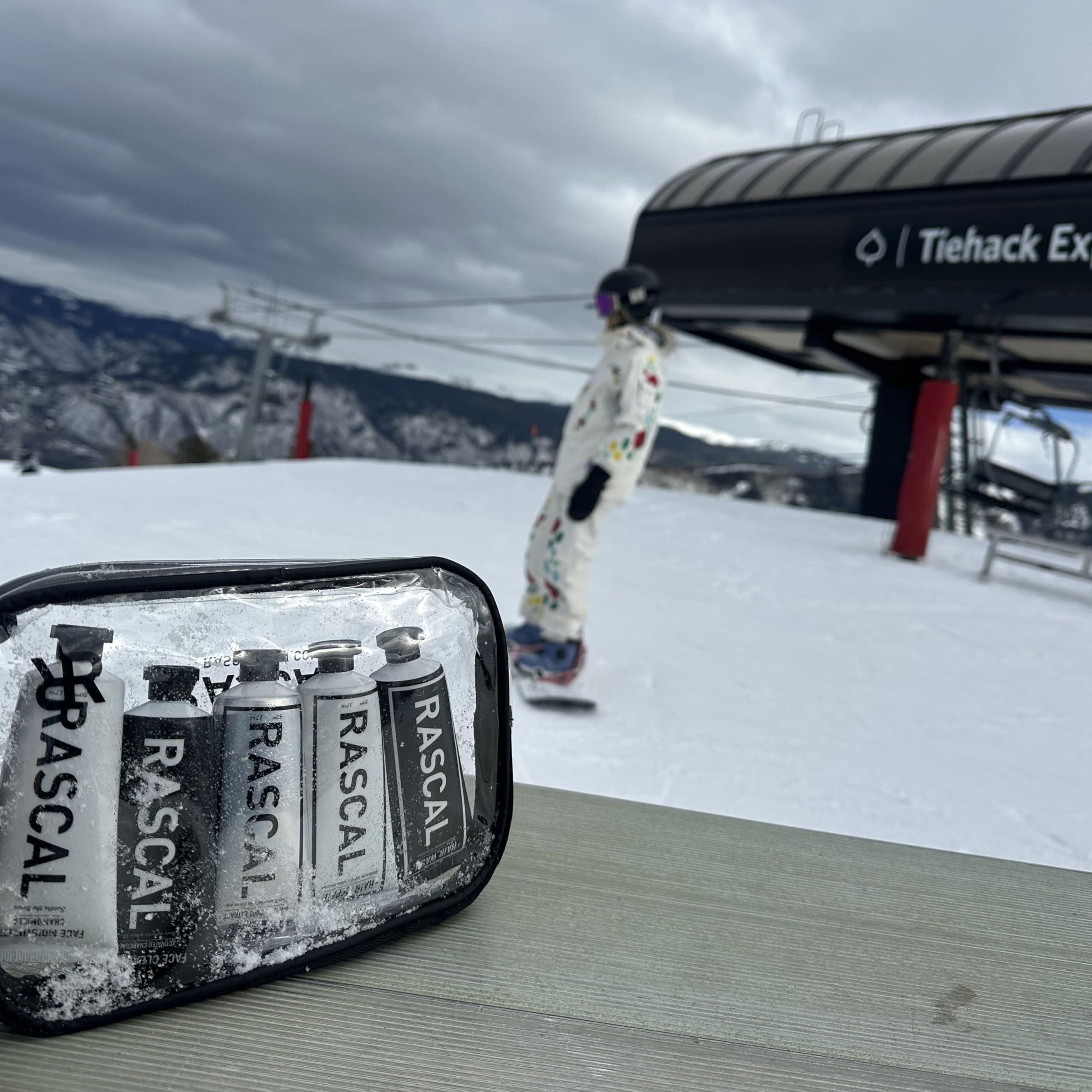 Rascal Men\'s Grooming Rascal World Traveler Toiletry Set - Premium Men\'s Grooming & Travel Size Toiletries, Travel Toiletry Kit, TSA-Approved, Includes Face Cleanser, Scrub, Moisturizer, Shampoo, Conditioner - 1.7 Oz Each