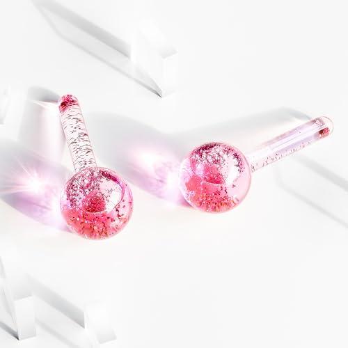 Zo Ayla Zoe Ayla Ice Globes, 2 pcs - Face Ice Roller for Relaxing and Reducing Fine Lines - Tightening and Depuffing Skin - Ideal for Tired Eyes - Travel Sized Facial Massager with Cute Sparkles