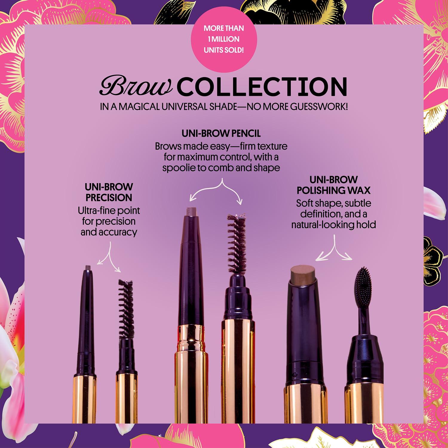 Winky Lux Winky Lux Uni Brow Eyebrow Pencil, Dual Sided with Spoolie, Longwearing Waterproof Eyebrow Crayon, Define Shape and Fill Brows, Brown, Blonde and Taupe Universal Shade