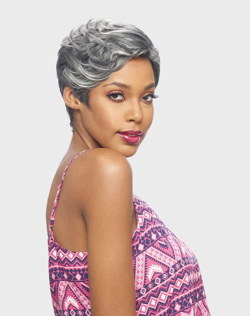 VANESSA VANESSA Party Lace 6 inch Deep Reverse J-part Short Length Wavy Style Heat Wave Synthetic Fashion Wig - DRJ RONDY (BT4007)