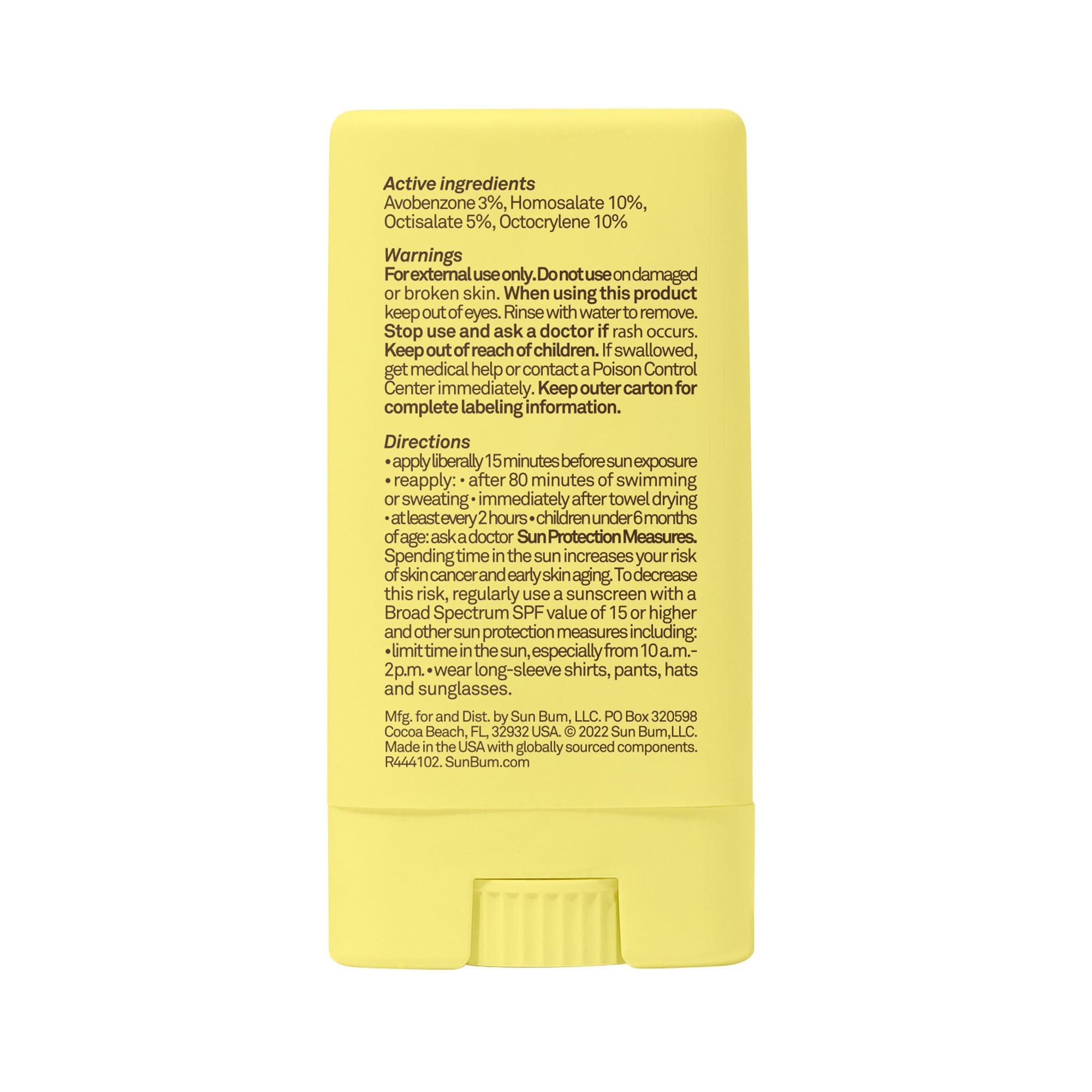 Sun Bum Sun Bum Kids SPF 50 Clear Face Stick Sunscreen | Broad Spectrum Sunblock with Vitamin E | Wet or Dry Skin Application | Hawaii 104 Act Compliant (Octinoxate & Oxybenzone Free)| Travel Friendly 0.53 oz