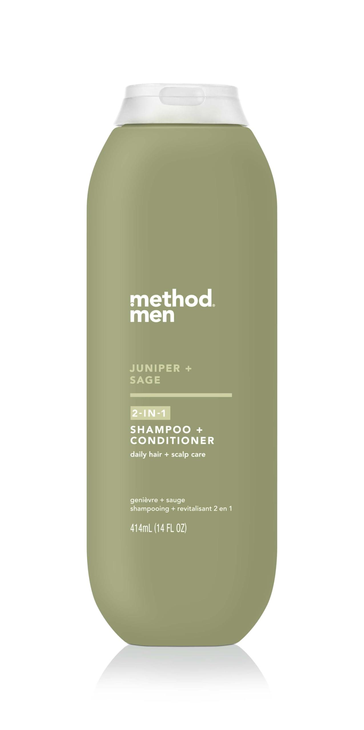 Method Method Men 2-in-1 Shampoo + Conditioner, Juniper + Sage, Paraben and Phthalate Free, 14 fl oz (Pack of 6)