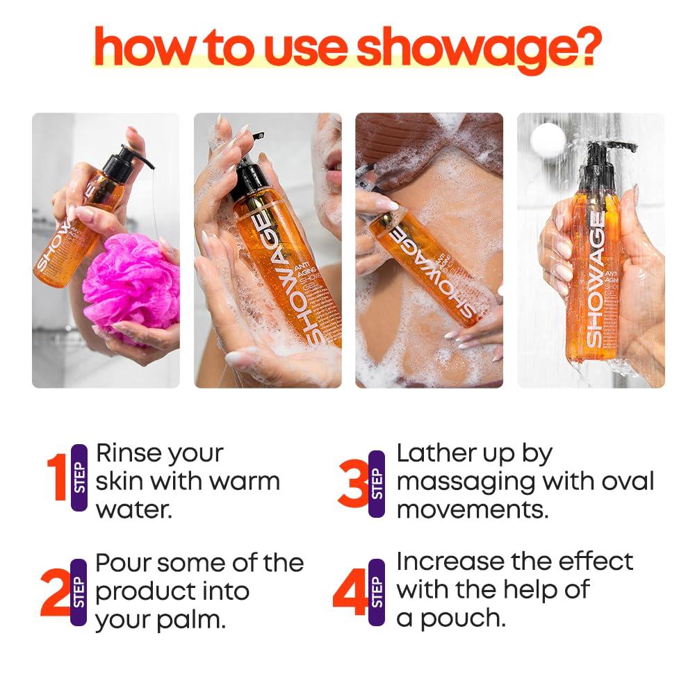 SHOWAGE SHOWAGE Anti Aging Shower Gel, Moisturizing Body Cleanser, Cleansing and Firming Anti Aging Body Wash, 4.4 Oz (1)
