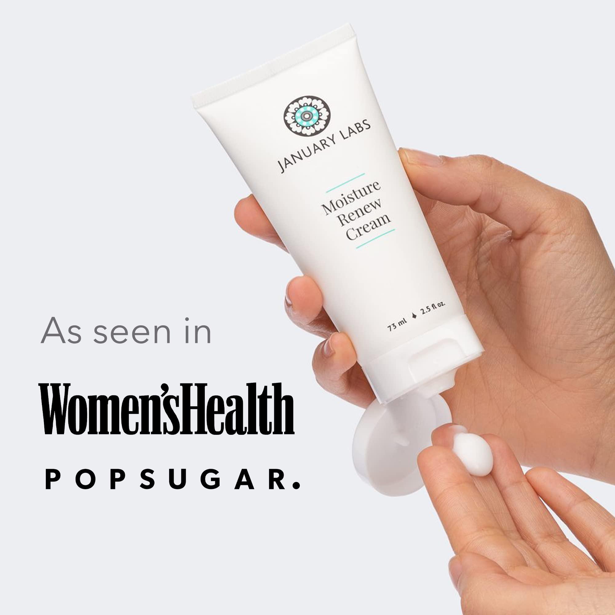 January Labs January Labs Moisture Renew Face Cream, Day or Night Face Moisturizer Cream for Dehydrated & Stressed Skin, Skin Care Essentials, 2.5 Oz