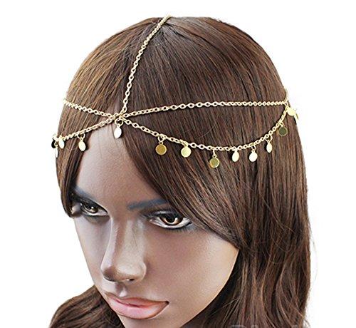Broadfashion Women's Boho Gothic Crown Head Chain Headpiece Headdress Headwrap Hair Chain Jewelry