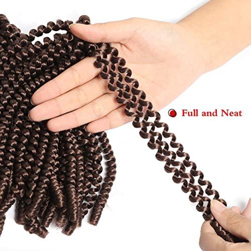 DUS Spring Twist Hair 6 Packs 8 inch Fluffy Spring Twist Crochet Hair Passion Twist Crochet Hair Synthetic Braiding Hair Extensions 15 Strands 55g/Pack #33