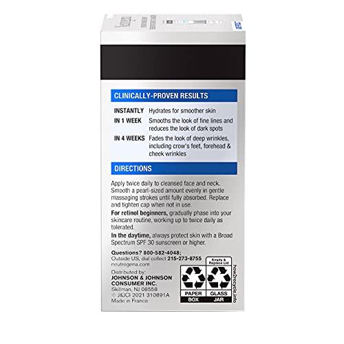 Neutrogena Neutrogena Anti-Aging Rapid Wrinkle Repair Retinol Regenerating Cream, 0.5 Oz Mini, & Neutrogena Anti-Aging Rapid Wrinkle Repair Retinol Pro+ 0.5% Power Serum, Travel Size 1 Fl. Oz