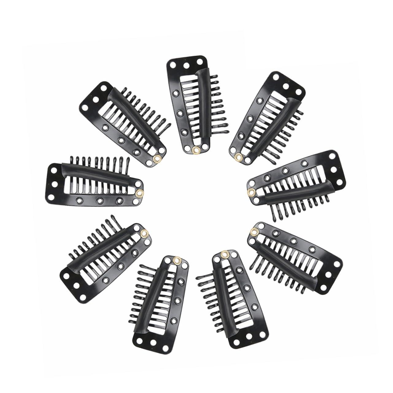 Ipetboom Ipetboom 200 Pcs 10 Hair Clip Scrunchie DIY Cap Pad Wig Clip with for Hair Pliers Hair Rollers with Clips Holder Hairdressing Snap Neon Hair Extensions Hair Net Mini Black