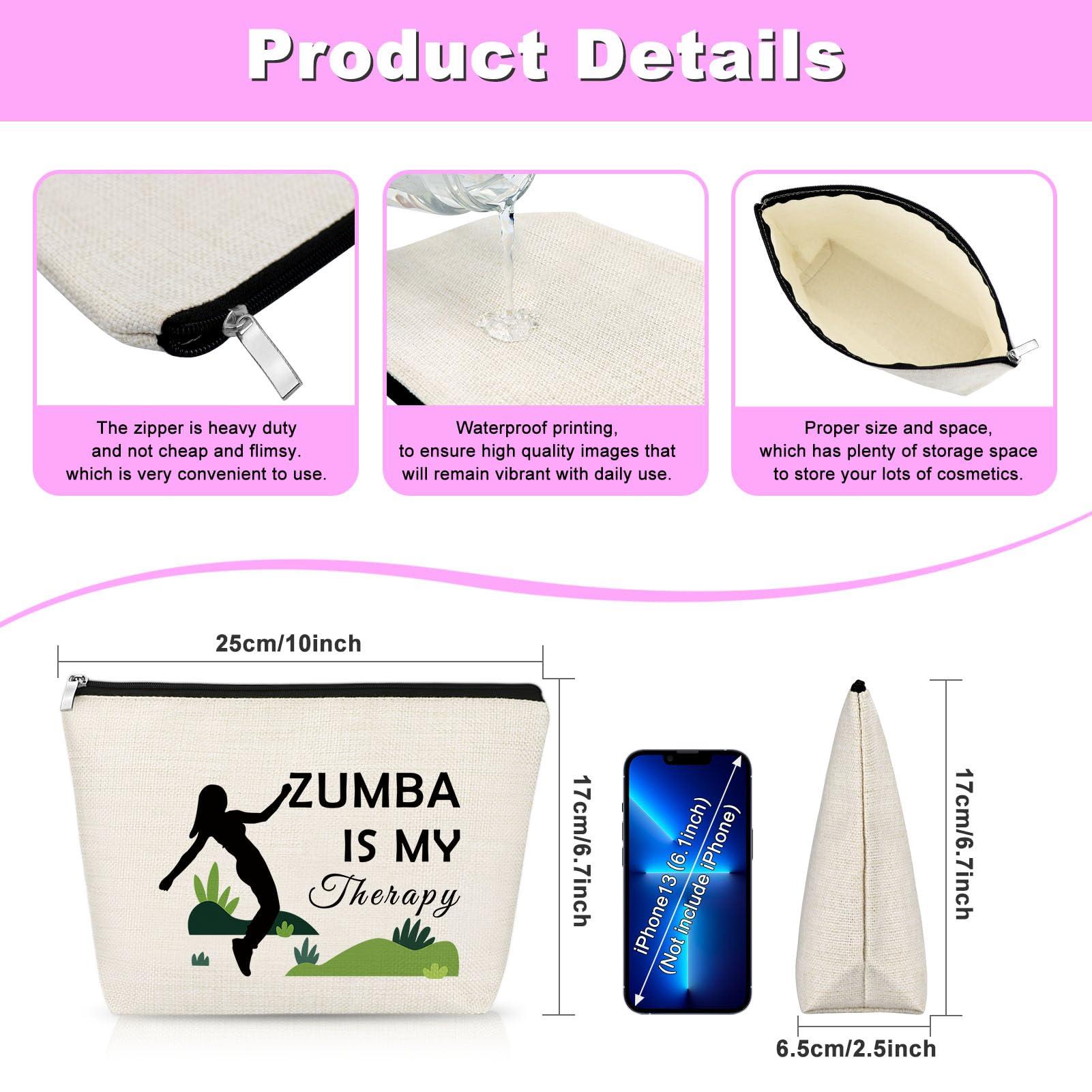 Gfhzdmf Workout Dance Gifts Makeup Bag Zumba Gift Cosmetic Bag Zumba Lover Gift For Women Travel Toiletry Bag Graduation Birthday Gifts For Zumba Lovers Women Female Girls Sister Daughter Friend Bestie