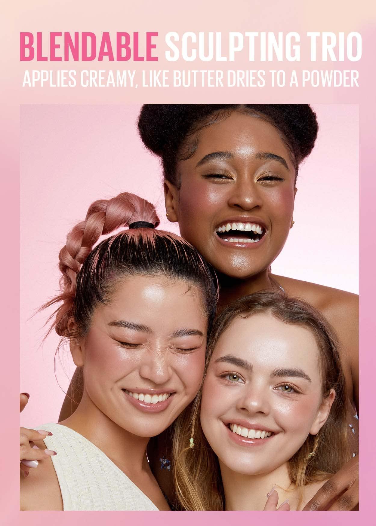 Kaja Kaja Lip & Blush Glazed Keychain Stain - Jelly Charm 03 Berry Colada + 3-in-1 Blendable Sculpting Trio - Play Bento 02 Cloud Latte Bundle