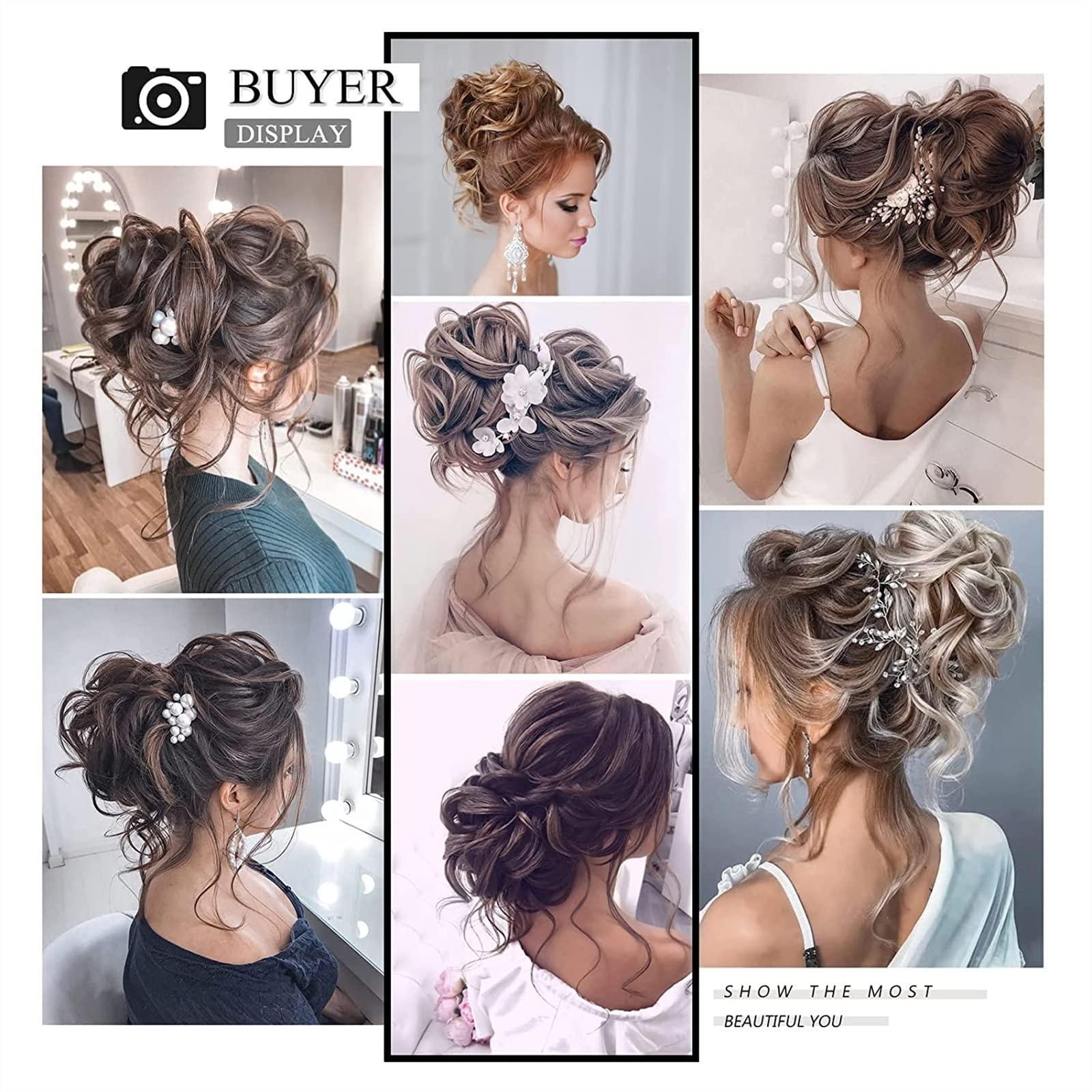 HIHELO HIHELO Synthetic Messy Bun with Elastic Rubber Band Wig Curls Scratch Ponytail Extensions Hair Bun Donut Bun Wigs for Women (Color : 6H24B)