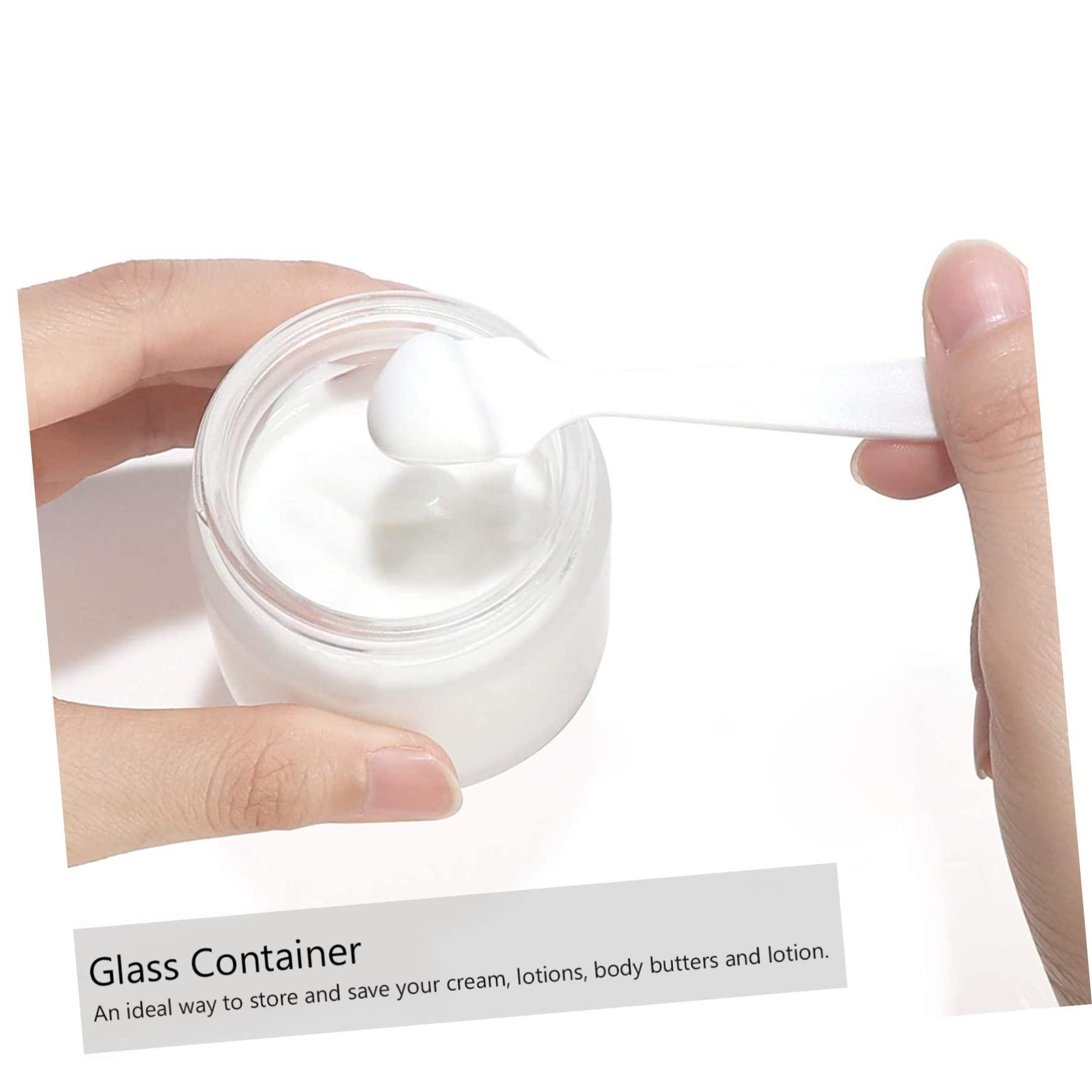 NAMOARLY NAMOARLY 12pcs Frosting Cream Jar Clear Makeup Jars Small Clear Container Makeup Spoon Jar Small Container Toiletry Containers Eyeshadow Jar Leakproof Travel Containers Cream Bottle Glass