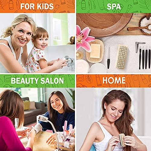 KONEX Konex Non-Slip Wooden Two-sided Hand and Nail Brush - Stiff Bristle Fingernail Brushes for Cleaning Under Nails - Heavy Duty Fingernail Brush for Manicure and Automotive Use - 2 Pack