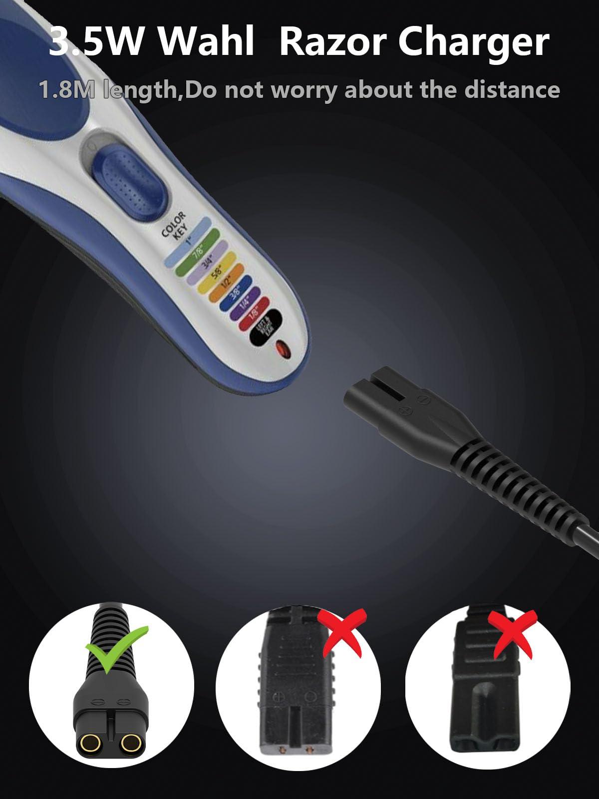 Mixyaceh Wahl Charger for Wahl 9649 Wahl Color Pro Cordless Rechargeable Hair Clipper & Trimmer Replacement Black 3.5V 1A Wahl Clipper Charger Cord Long 6FT- AC Adapter UL Listed