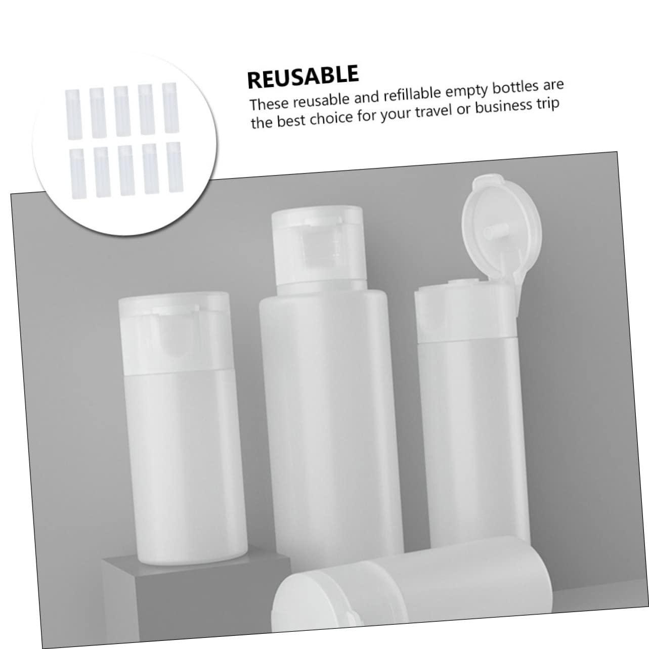 MUSISALY MUSISALY 10 Pack Empty Plastic Bottles Flip Top Shampoo Holder Bottles Sub-Packing Bottles Travel Bottles