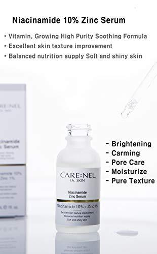 CARE:NEL Korean Skin Care Serum Vitamin B, C Serum for Face - Niacinamide 10% Zinc 1% - K Beauty Hydrating Facial Serum - 1fl.oz.(30ml)