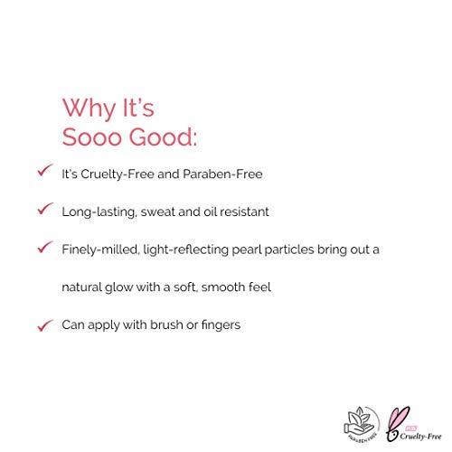 Elizabeth Mott Elizabeth Mott Show Me Your Glow Shimmer Shadow and Highlighter Makeup - Natural Face Glow Makeup - Cruelty Free and Paraben Free - Illuminating Pearl Highlight - Compact Powder Highlighter (10g)