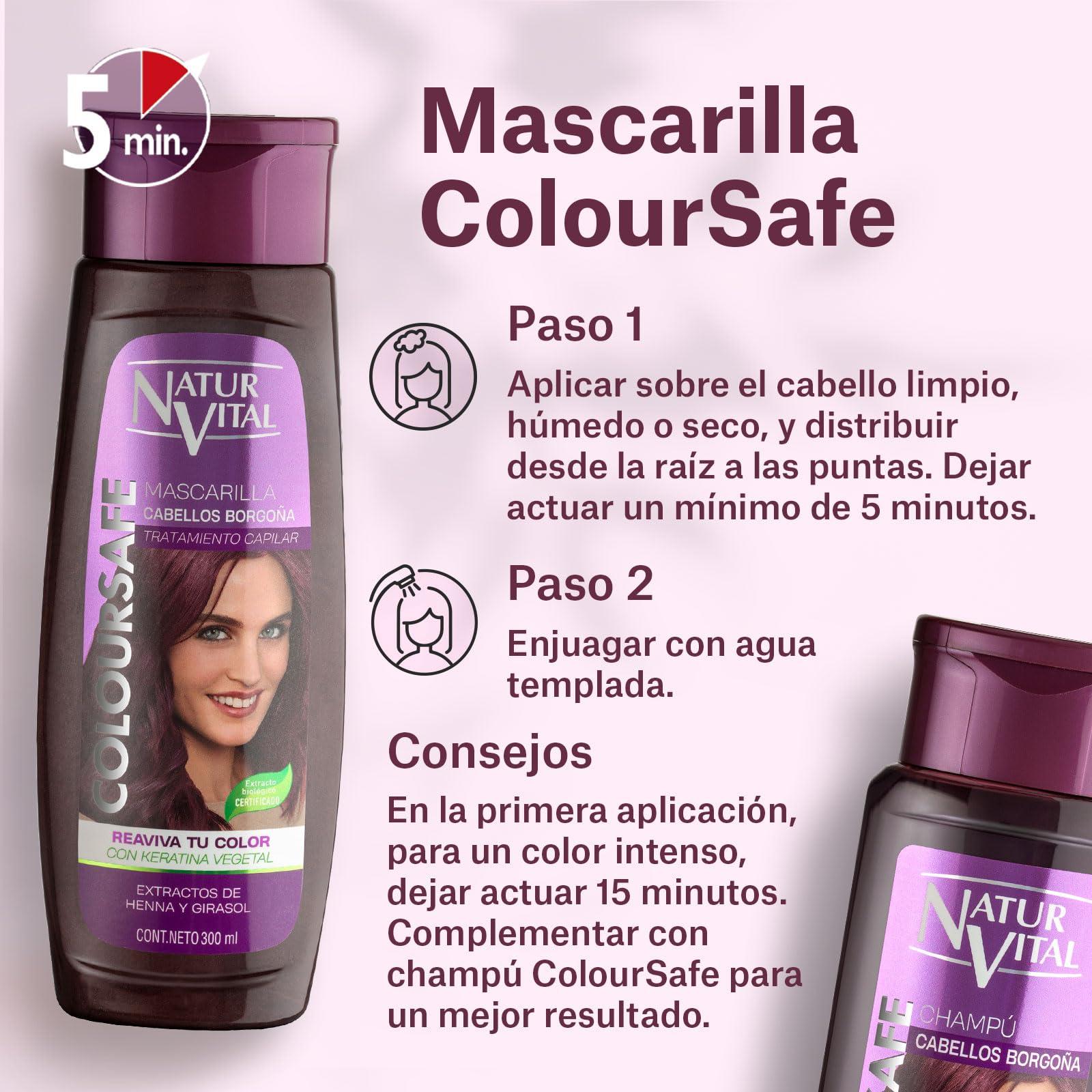 NaturVital NaturVital Burgundy for Red Hair Refresher Coloursafe Hair Mask 300 ml. No Parabens,Organic Certified Extract