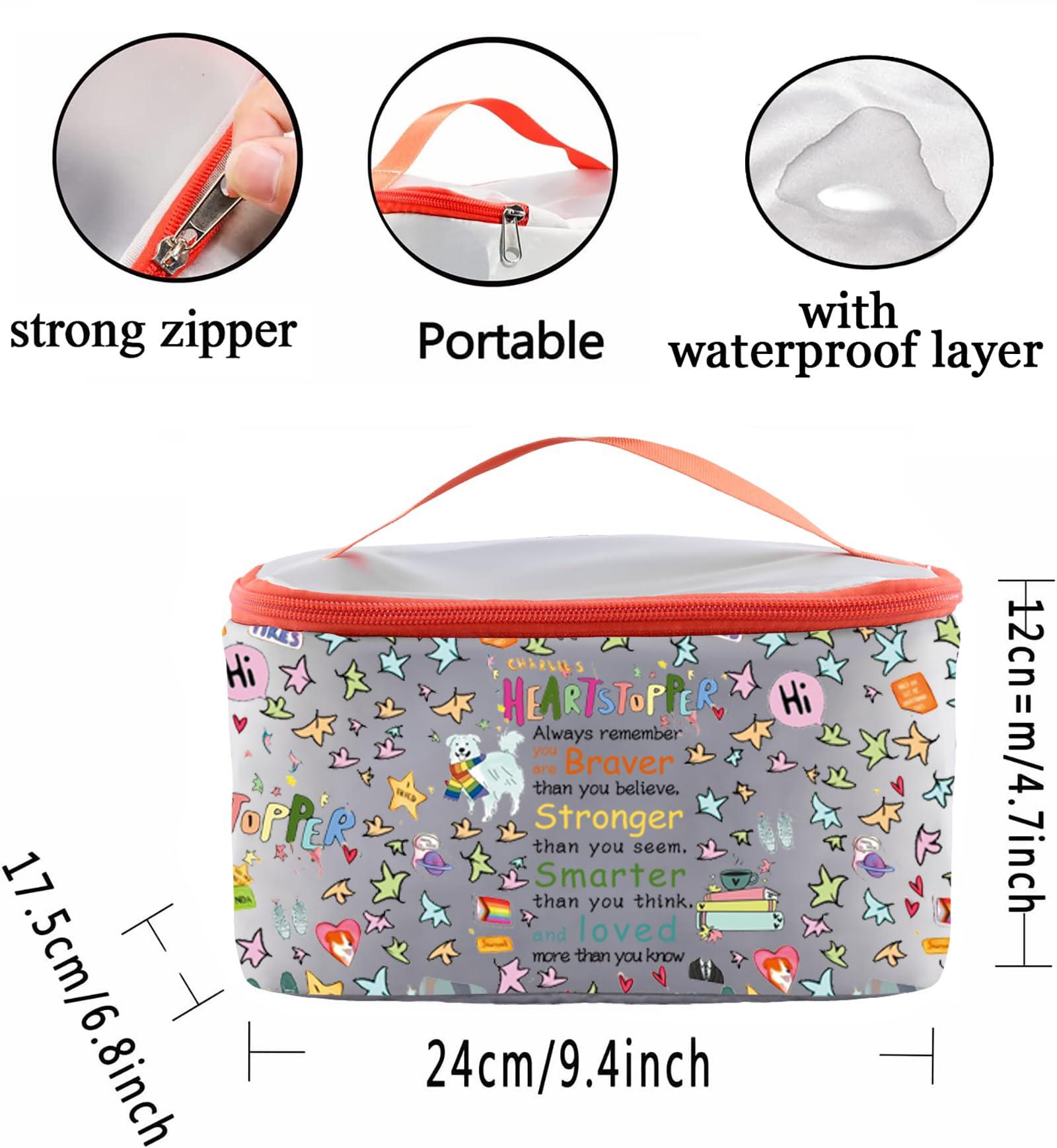 PXTIDY PXTIDY Heart Stop Tv Show Cosmetic Makeup Case Lgbtq Gift Hi Hi Leaves Travel Zipper Pouch Spotify Inspired Makeup Bag