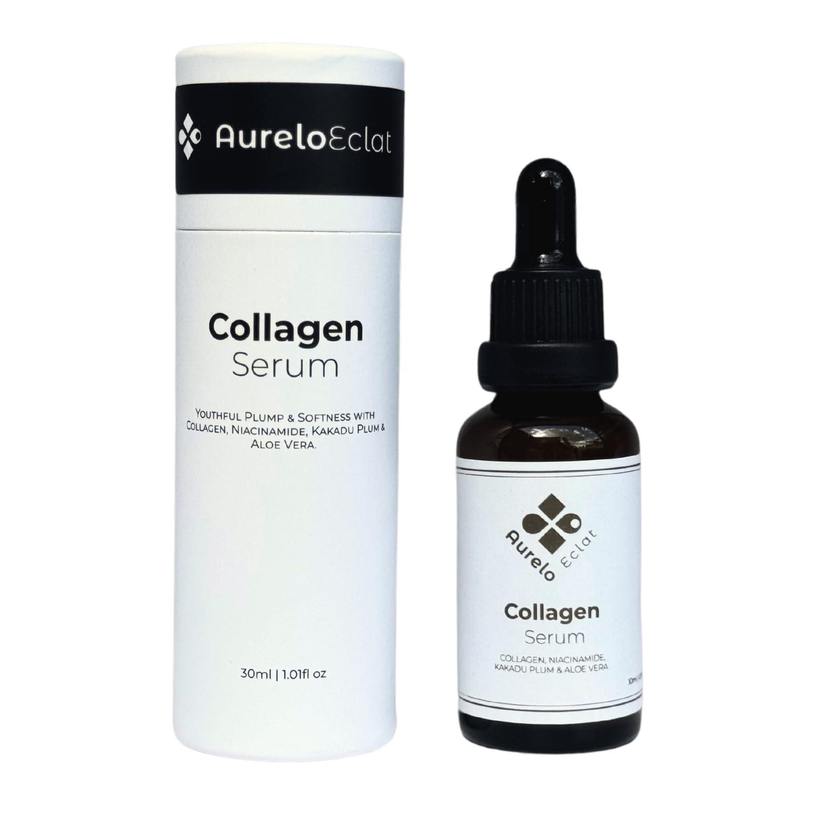 Aurelo Eclat Aurelo Eclat Collagen Serum with Niacinamide & Natural Vitamin C, 30ml Firming Serum for Youthful Radiance & Skin Elasticity