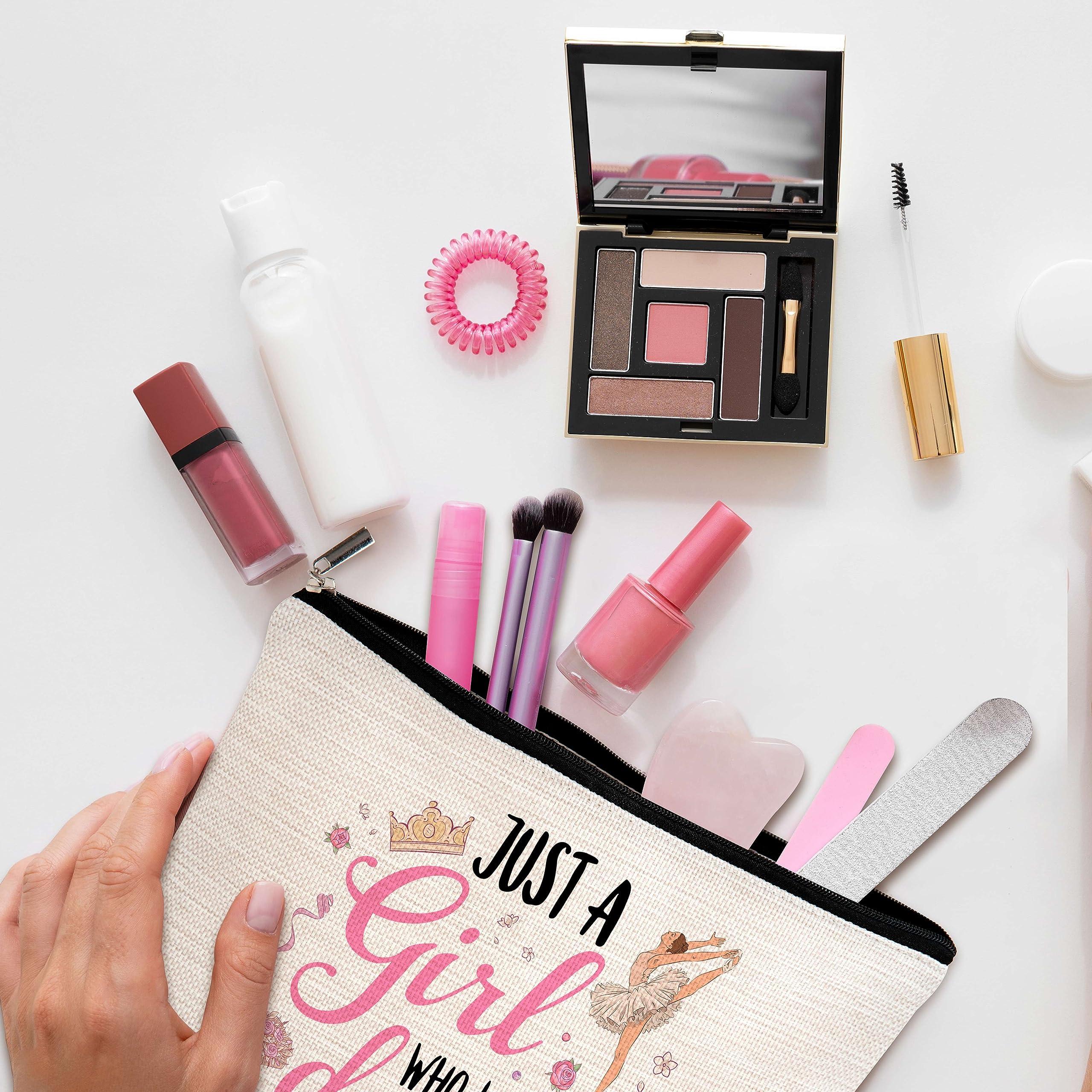 GREOXG GREOXG Just A Girl Who Loves to Dance Makeup Bag Ballerina Cosmetic Travel Bag Dancer Friendship Gifts for Dance Lovers Girls Teens Women Birthday Christmas-A35