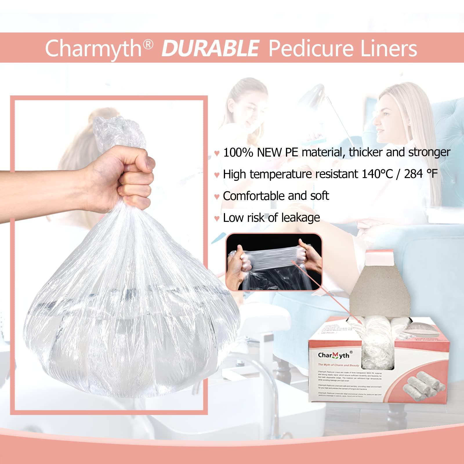 Charmyth Charmyth Pedi Guard Bath Liners, Disposable Pedicure Liners, Spa Footsie Clear Pedi Guard Bath Liners for Foot Bath Spa Massage Thick Elastic 100 Count