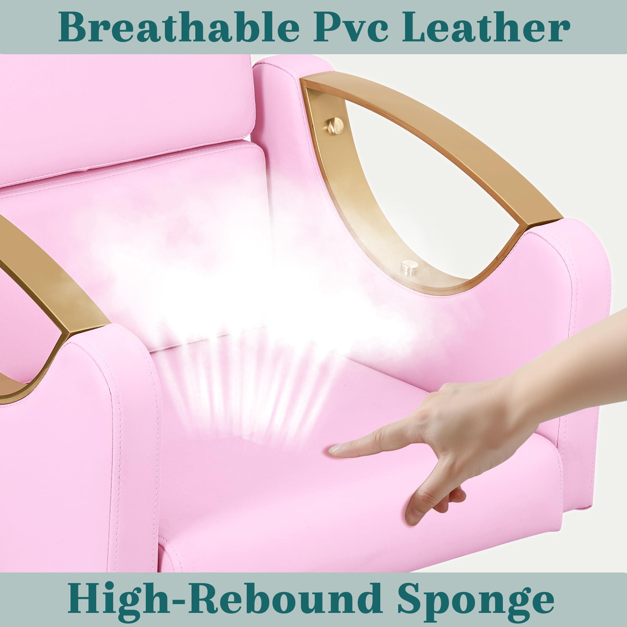 Hicomony Hicomony Pink Salon Chair Barber Chair, Professional Hydraulic Styling Hair Chair for Hair Stylist, 360 Degree Swivel Stylist Chair for Barbershop Home