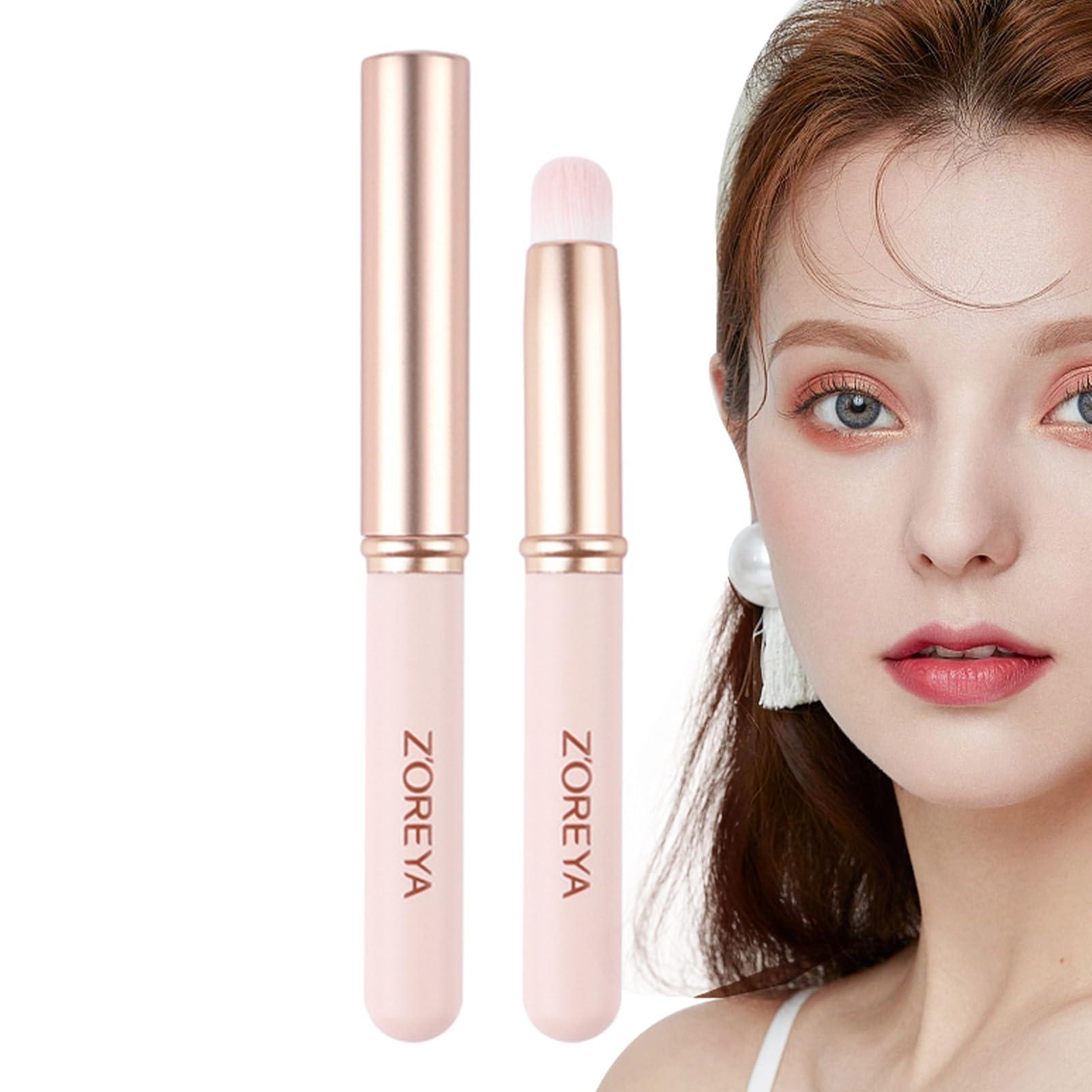 awakentti awakentti Lip Brush, Lip Brushes with Dustproof Lids and Fiber Bristles, Lip Smudge Brush, for Lipstick Gloss Creams, Hygienic Portable with Cap, for Women Girl