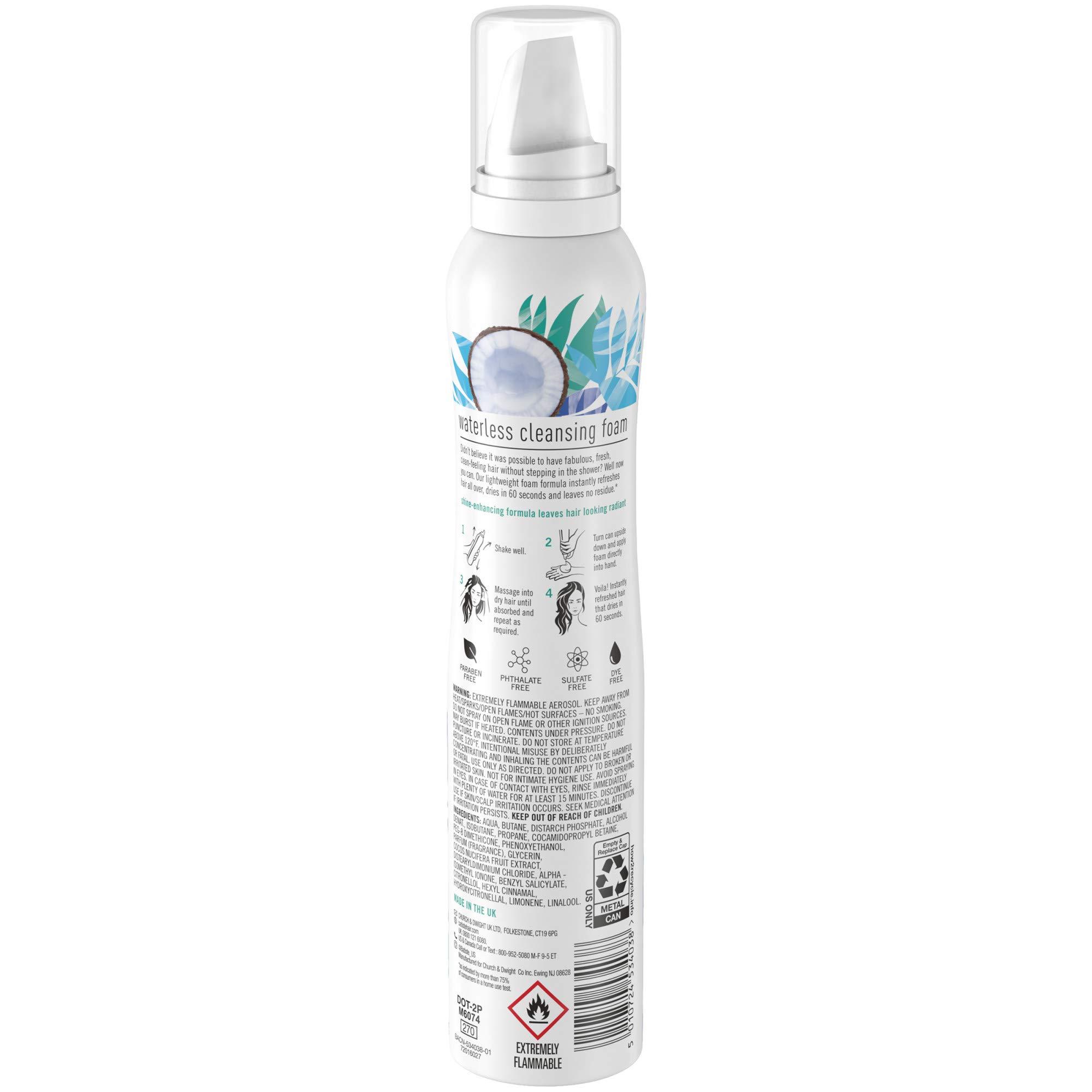 Batiste Batiste Waterless Cleansing Foam Cleanse + Shine with Coconut Milk, 3.6 OZ
