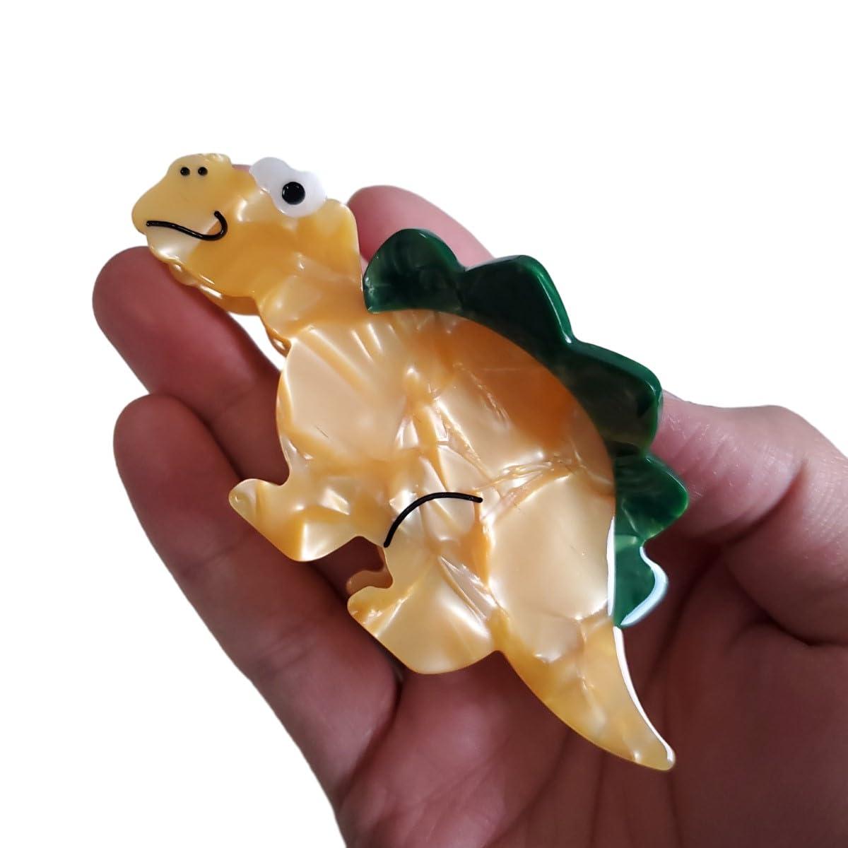 OMG Decor Orange Dinosaur Hair Clip,Acetate Hair Claw,Small Hair Clips for Women,S1