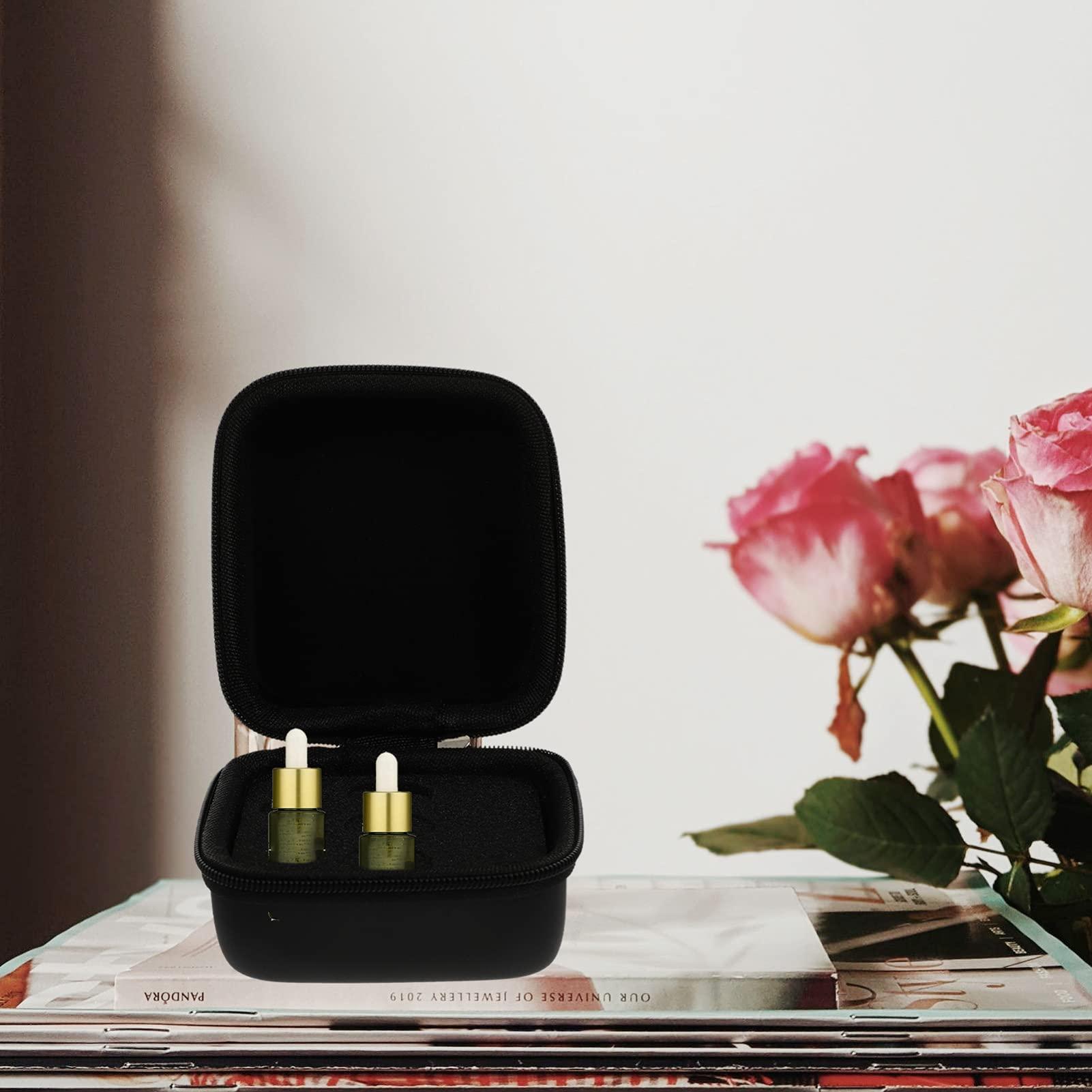 DOITOOL DOITOOL 6 Pcs Essential Oil Storage Box Peppermint Polish Essential Oil Bottle Holders Essential Oil Holder Essential Oil Storage Organizer Practical Essential Oil Bottle Bags Air Black Pu