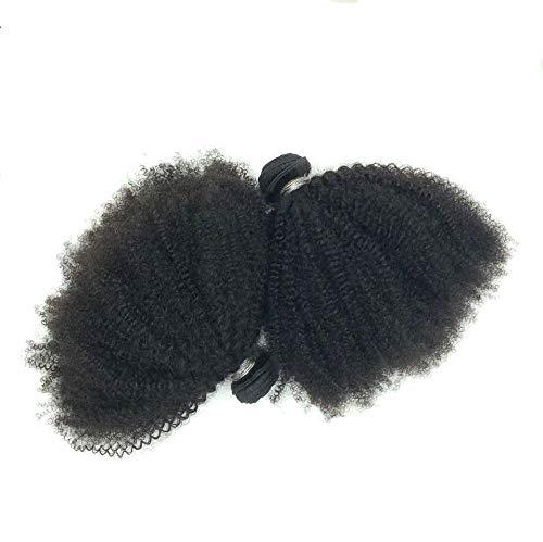 SAEIALL Brazilian Afro Kinky Curly Hair 8-22inch 4B4C 1 Bundle 100g Brazilian Virgin Remy Human Hair Weaves Natural Black Color (1 bundle 18inch, natural black)