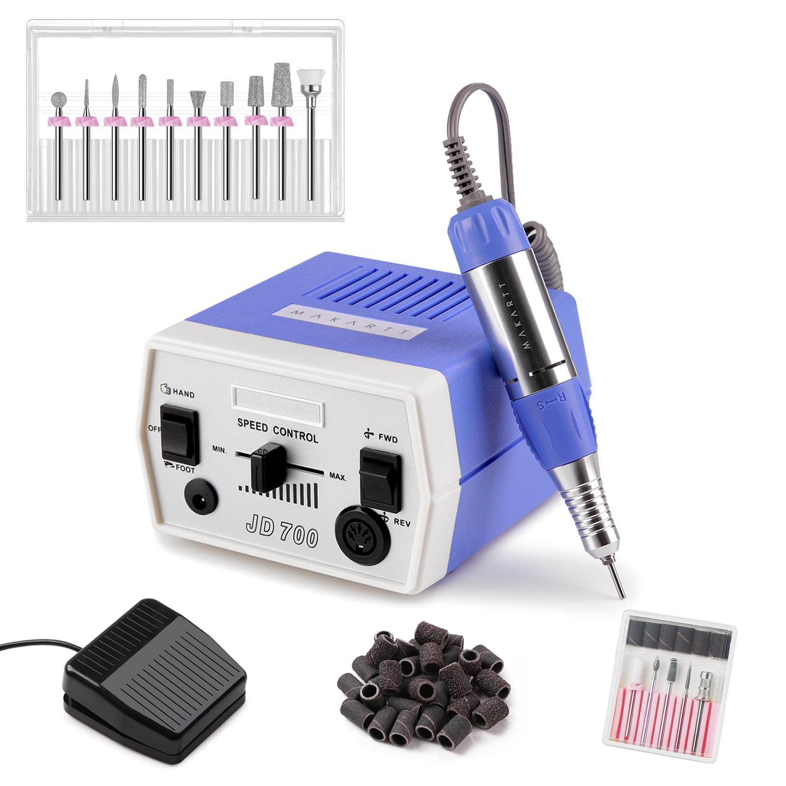 Makartt Makartt Nail Drill Bits, 10Pcs Dimond Sanding Bit Set Bundle With D700 Nail Drills for Acrylic Nails Professional 30000RPM Manicure Tools