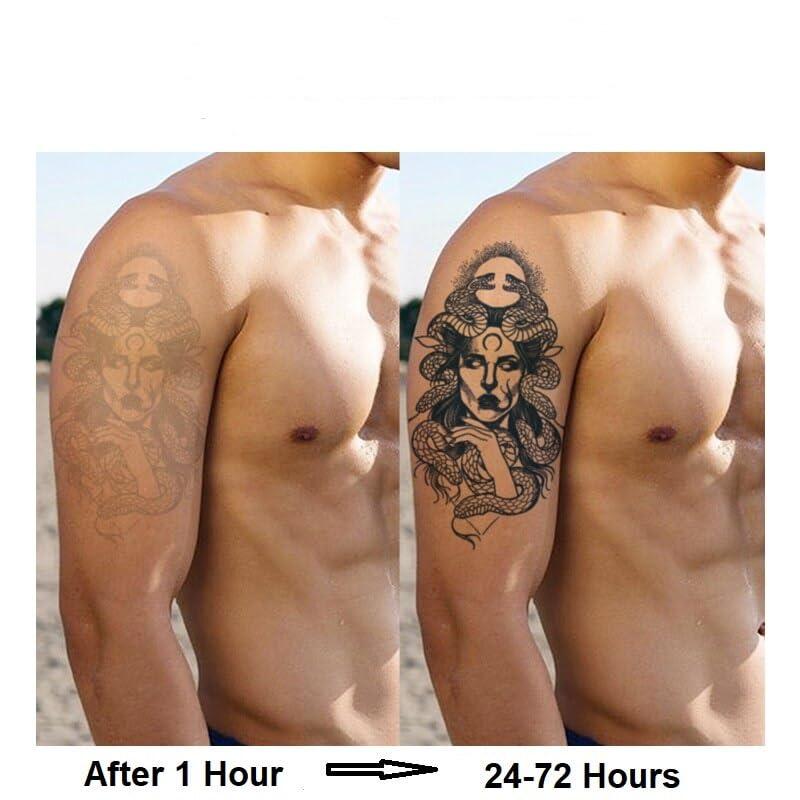TTHUONG THATHU Juice Ink Tattoos Body Art Lasting Waterproof Temporary Tattoo Sticker Medusa Tatoo Arm Tatto Snake Women Men
