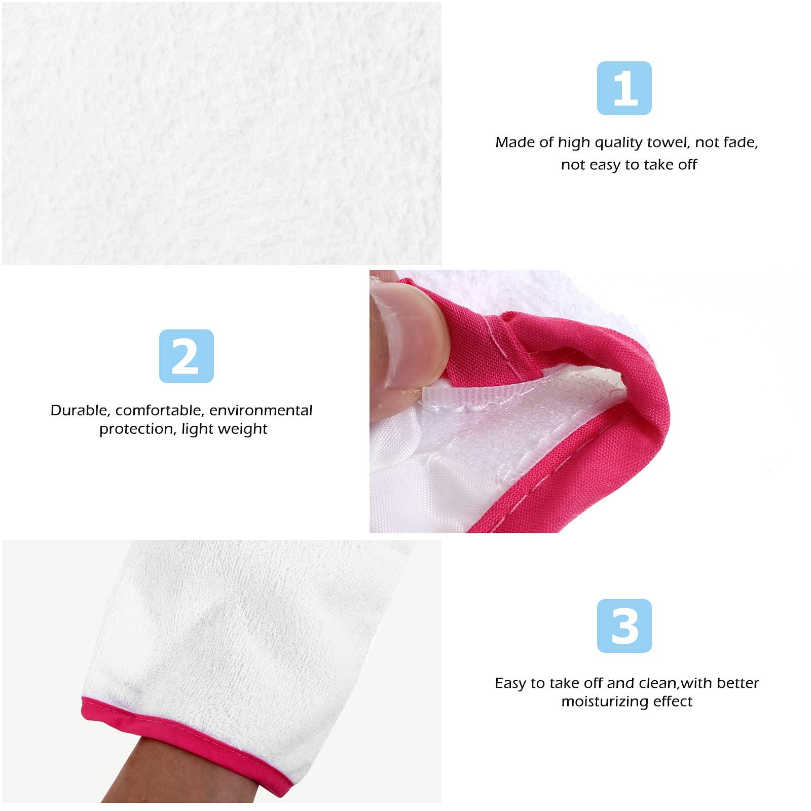 Beaupretty 1 Pair Waxing Gloves Moisturizing Gloves for Dry Hands Nail Art Gloves Heated Glives Aloe Infused Gloves Bath Gloves Hand Lotion Gloves Mitts Tote Bag Manicure Red Towel