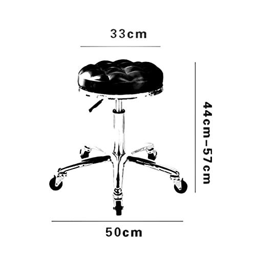 Dntum Ergonomic Rolling Shop Stool with Wheels, Swivel Salon Stool Chair Adjustable Drafting Stool,Work Bench Stool, Massage Spa Tattoo Photography Stool with PU Leather