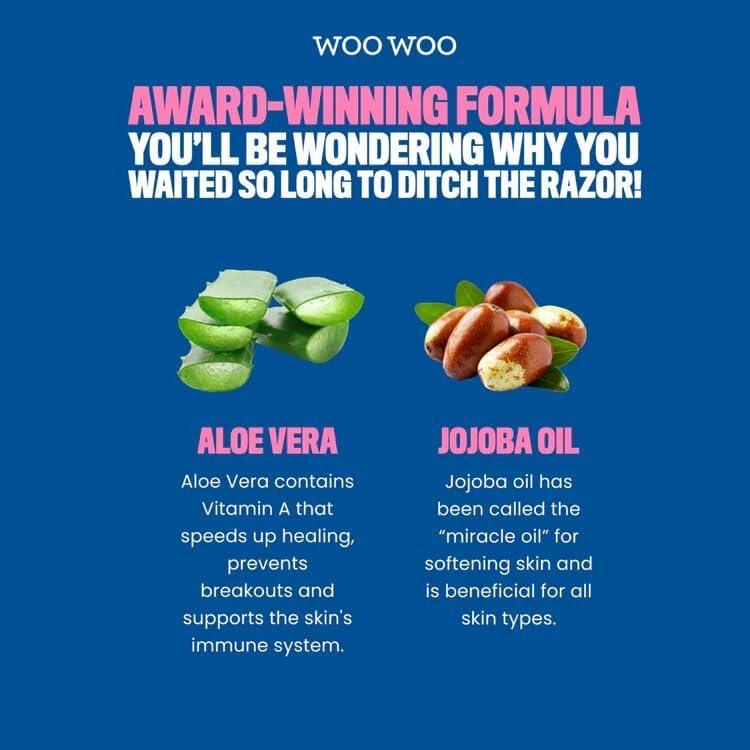 WOOWOO WooWoo - Tame It! In-Shower Natural Hair Removal Depilatory Cream | No Irritation Vegan Hair Remover For Sensitive Skin - Legs, Bikini, Intimate Areas (6.8 oz | 200 ml)