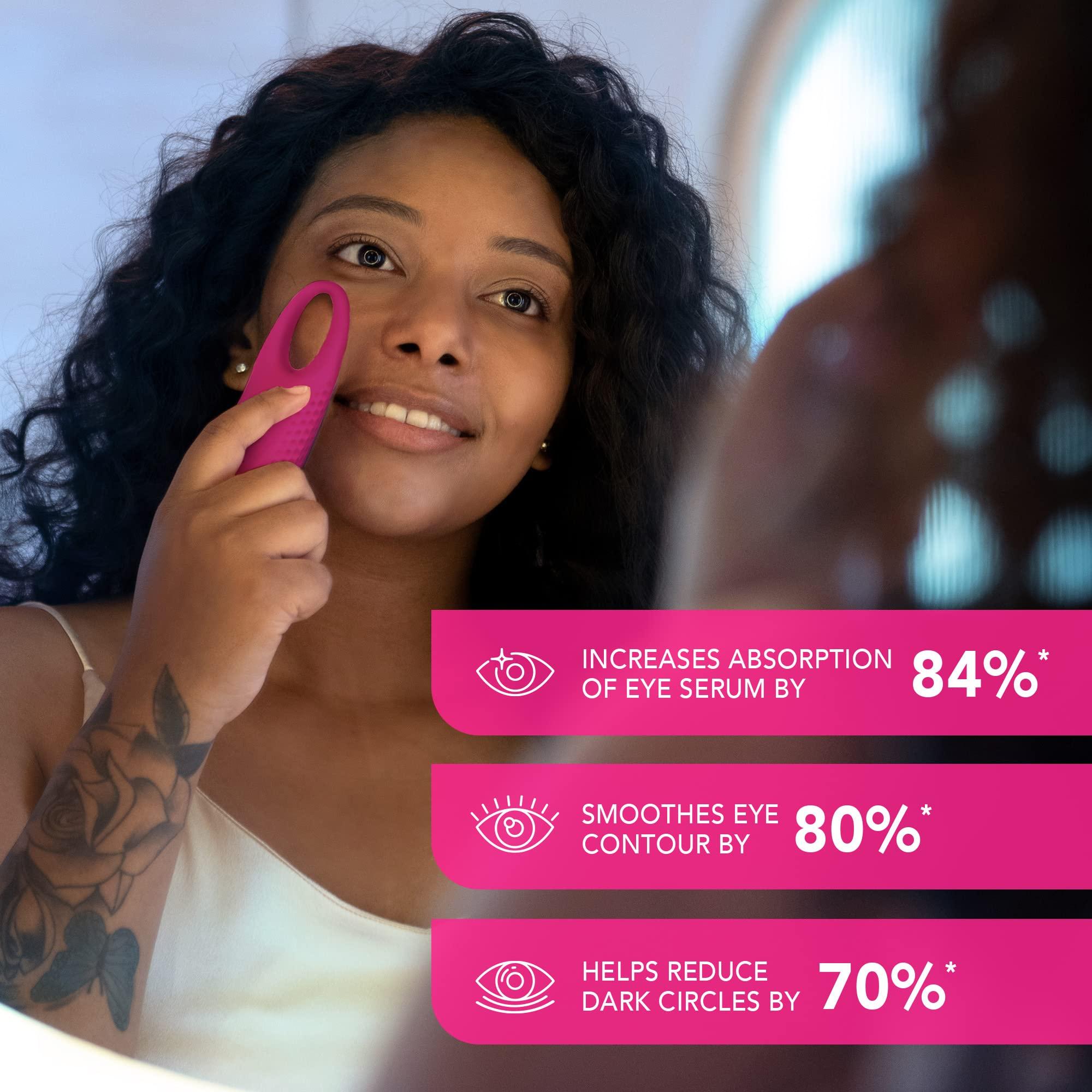 FOREO FOREO IRIS 2 Lymphatic Drainage Eye Massager | Dark Eye Circle Remover & Eye Bags Remover | Enhanced Under Eye Cream Absorption | Anti Wrinkle Eye Puffiness Reducer | 2-year Warranty | Fuchsia