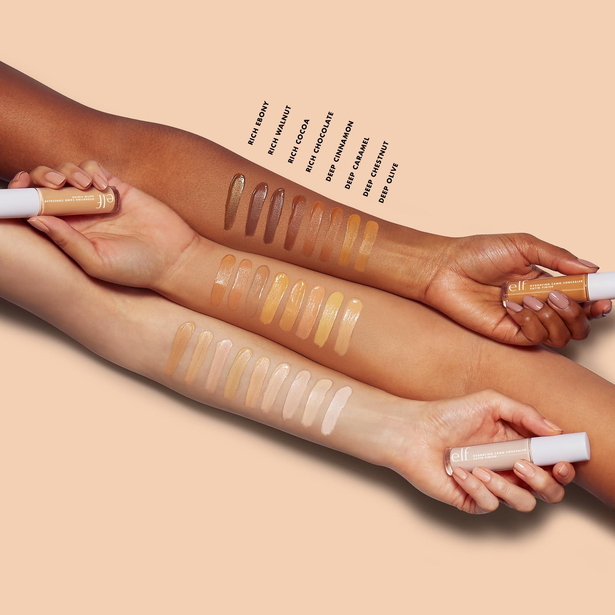 e.l.f. e.l.f. Hydrating Camo Concealer, Covers Blemishes & Under-Eye Circles, Full-Coverage & Delivers A Satin Finish, Vegan & Cruelty-Free, Rich Chocolate
