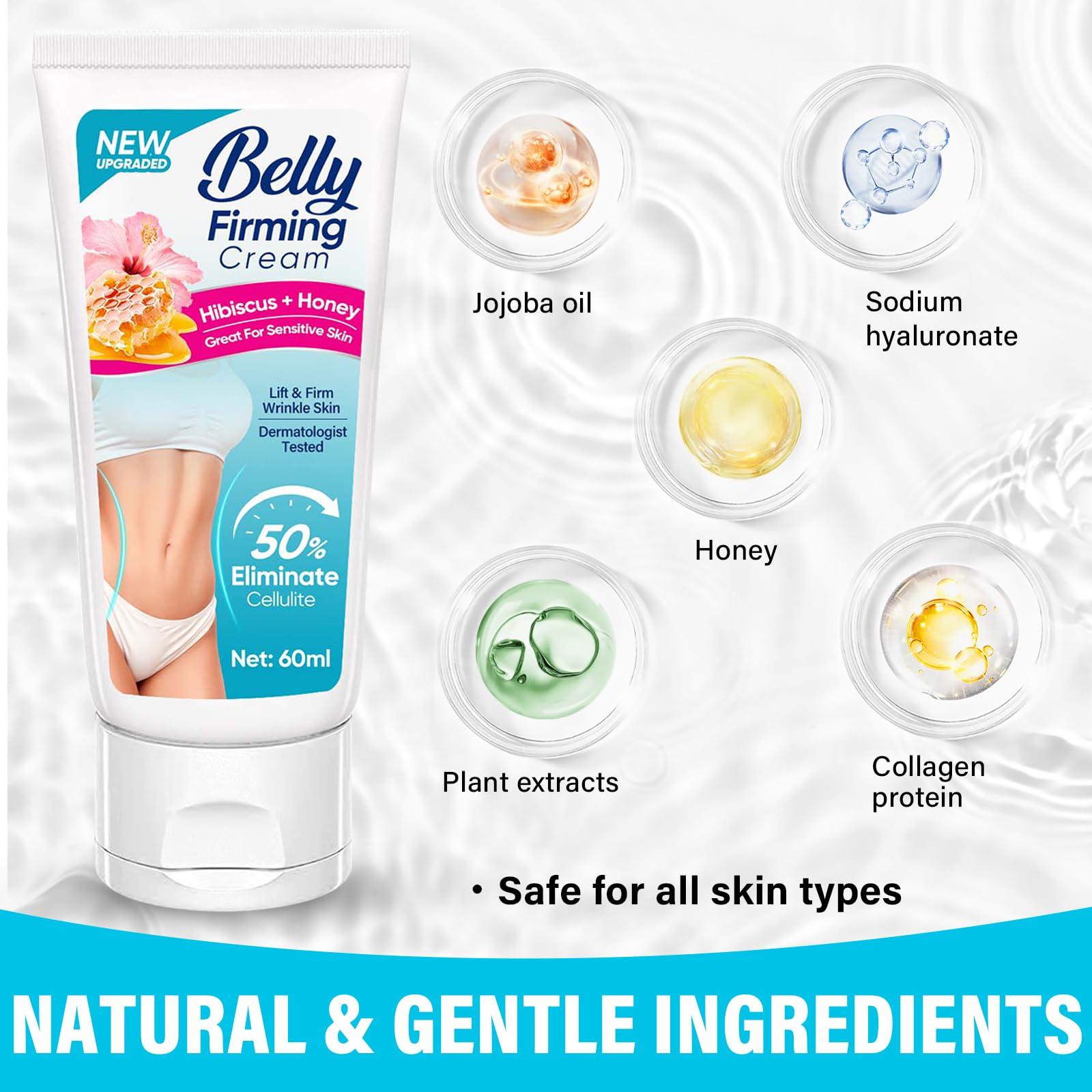 iFuntecky Flat Belly Firming Cream, Lift and Firm Booty Cellulite Cream for Skin Tightening, Moisturizing, Lifting, Suitable for Stomach/Thighs/Butt/Arm